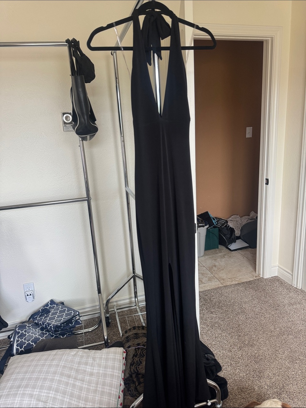 Nookie Black Backless Halter Maxi Dress